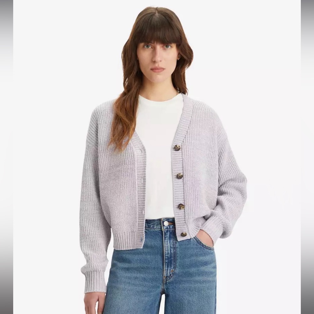 Levi’s Snowflake Cardigan in Lilac/White